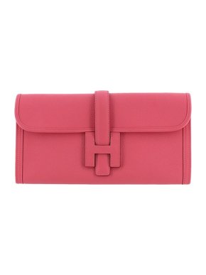 Hermes Pink Evercolor Leather Jige 29 Pouch