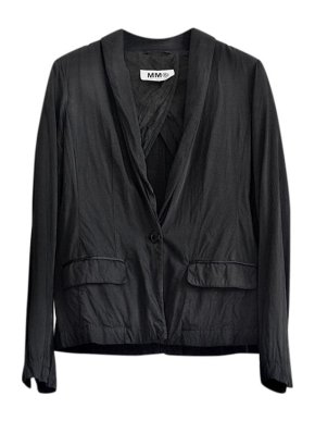 MM6 Black Crinkled Viscose Jacket