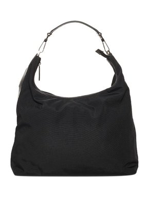 Gucci Vintage Black Nylon Hobo Bag