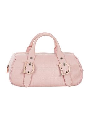 Dior Vintage Pink Leather Cannage Boston Bag