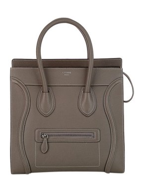 Celine Taupe Leather Mini Luggage Tote Bag