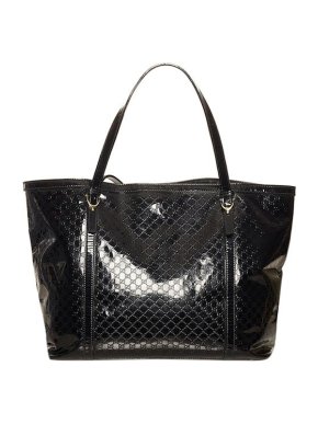 Black Microguccissima Patent Nice Tote Bag