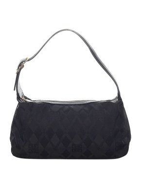 Givenchy Black Nylon 4G Jacquard Baguette