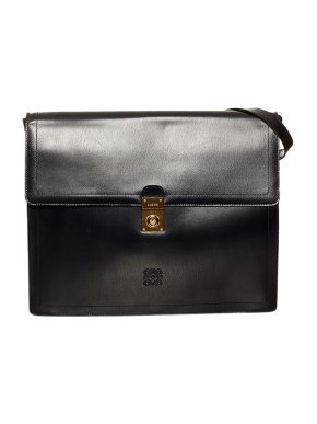 Loewe Vintage Black Leather Business Bag