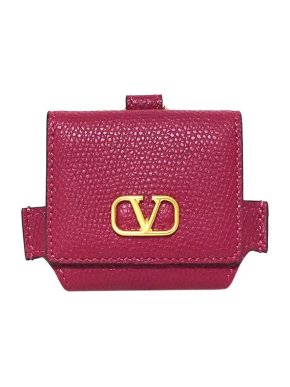 Valentino Garavani Magenta Leather VLogo AirPods Case