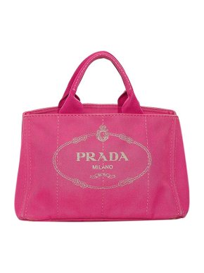 Prada Hot-Pink Canvas Canapa Logo Tote Bag