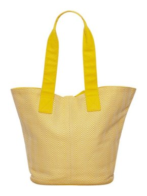 Hermes Yellow Canvas Panier de Plage Tote
