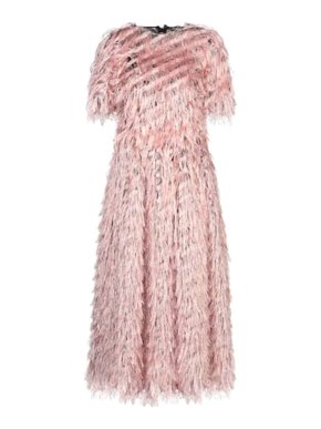 Dolce & Gabbana Pink Fil Coupe Runway Midi Dress