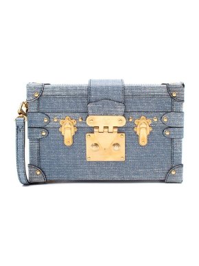 Louis Vuitton Denim Effect Leather Petite Malle Box Bag