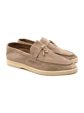 Loro Piana Beige Suede Summer Walk Loafers