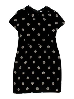 Bonpoint Black Velvet Glitter Polkadot Dress