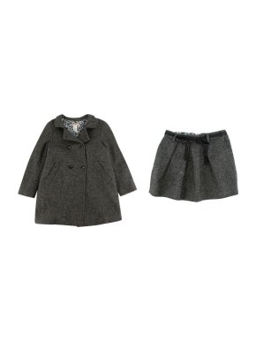 Bonpoint Grey Sparkle Tweed Coat & Skirt Set