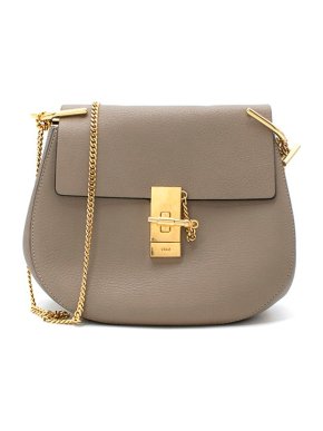 Chloe Motty Grey Leather Small Drew Bag