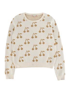 Bonpoint Cream Intarsia Cherry Knit Jumper