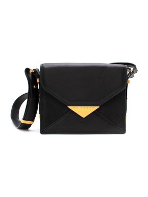 Stella McCartney Black Suede And Leather Shoulder Bag