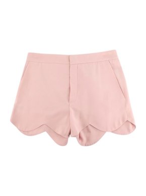 Chloe Light Pink Scalloped Hem Shorts