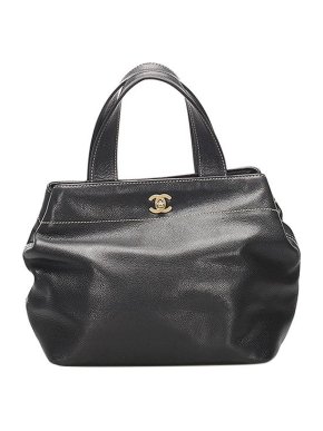 Chanel Black Leather CC Tote Bag