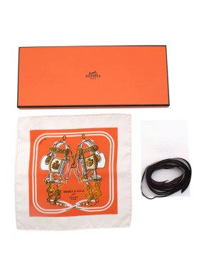 Hermes Orange & White Brides de Gala Nano Scarf 20