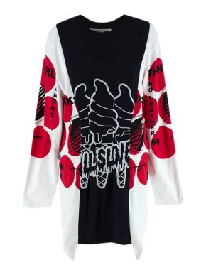 Stella McCartney Black, White & Red T-Shirt Dress