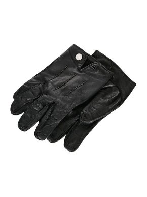 Hermes Black Leather Gloves