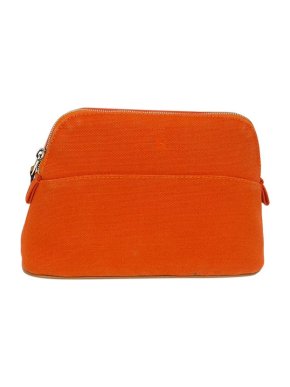 Hermes Orange Cotton Canvas Bolide Trousse de Voyage Pouch