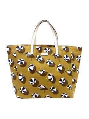 Gucci Olive Green Printed Canvas Tote Bag