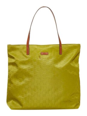 Gucci Chartreuse GG Monogram Nylon Tote Bag