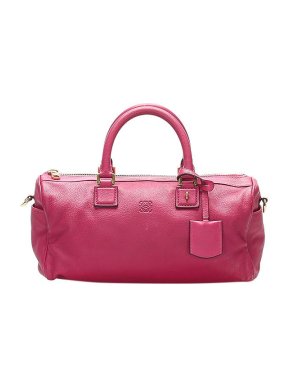 Loewe Vintage Pink Leather Anagram Boston Bag