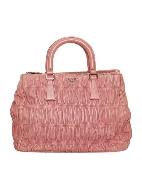Prada Vintage Pink Leather Tessuto Gaufre Tote Bag
