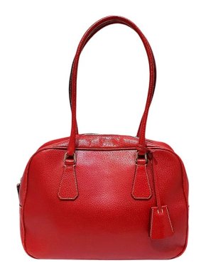 Prada Red Leather Bauletto Bag