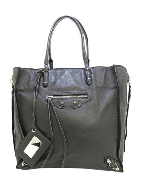 Balenciaga Black Leather Papier A5 Tote Bag
