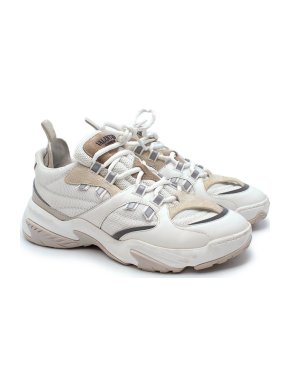 Valentino Garavani White Leather & Beige Suede Afterdusk Trainers