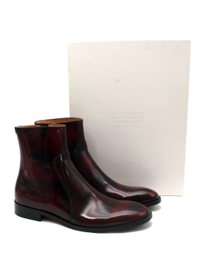 Maison Martin Margiela Polished Leather Zip Ankle Boots