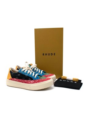 Rhude Bandana Patchwork Canvas Sneakers
