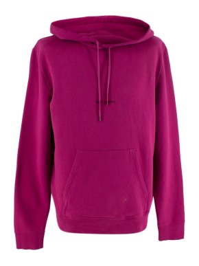 Saint Laurent Raspberry Pink Cotton Jersey Logo Hoodie