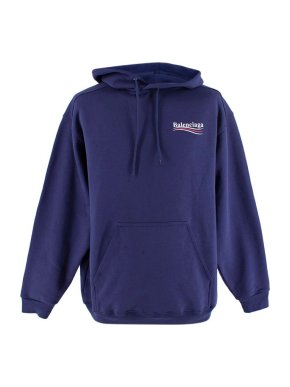 Balenciaga Blue Political Logo Hoodie