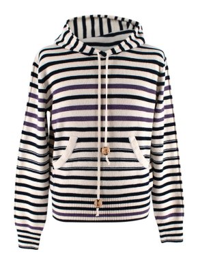 Wales Bonner Navy & Ivory Breton Stripe Knitted Mumbo Hoodie