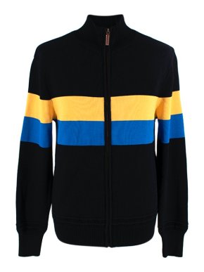 Wales Bonner Essence Yellow & Blue Striped Knitted Track Top
