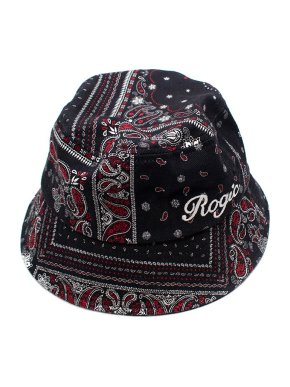 Rogic Black Paisley Bandana Print Bucket Hat