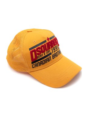 DSquared Yellow Cotton Twill Logo Baseball Cap