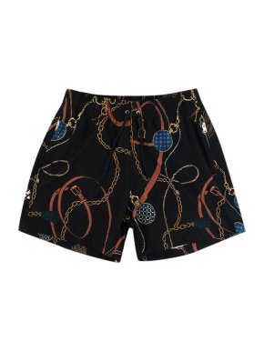 Amiri Black Watches Print Swim Shorts