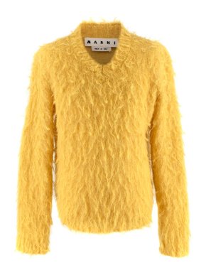 Marni Yellow Long Pile Mohair Knitted Jumper