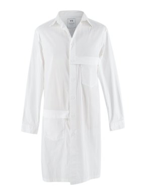 Y-3 White Cotton Poplin Longline Shirt