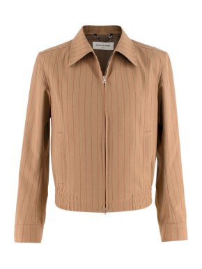 Dries Van Noten Camel & Red Pinstripe Harrington Jacket