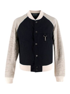 Reese Cooper Bicolour Cotton Twill River Runs Through Bomber Jacket