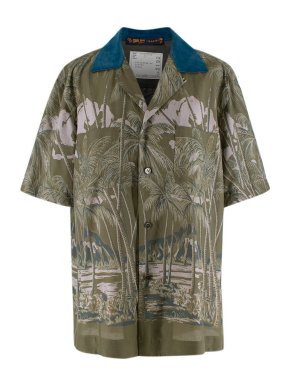 Sacai Palm Tree Print Cotton Shirt