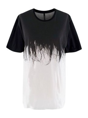 Neil Barrett Black & White Graphic Print Cotton T-Shirt