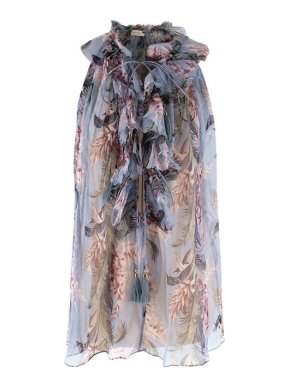Zimmermann Blue Floral Chiffon Top
