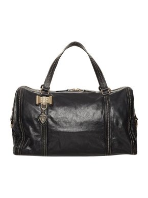 Gucci Black Contrast Stitching Duchessa Boston Bag