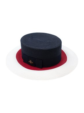 Gucci Navy, Red & White Papier Wide Brim Hat